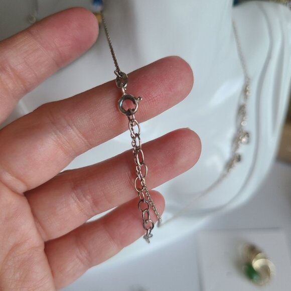 Vintage Sterling Silver Soft Girl Dainty Layered Dangle Heart Love Necklace - Picture 5 of 9